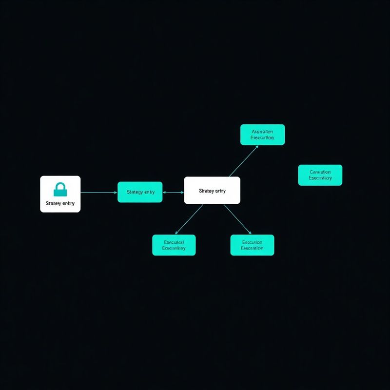 Automated workflow diagram showing strategy entry, execution, and exit nodes