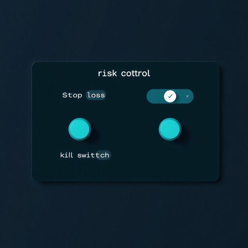 Risk-control configuration panel with toggles for stop-loss, drawdown ceiling and kill-switch